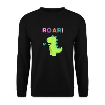 Roar - Sweet Dino! - Unisex Pullover - Schwarz - Vorne - Alina (178cm) & Michal (187cm)