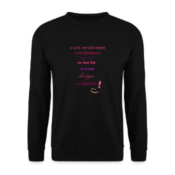 viele verschiedene Schrifttypen - Unisex Pullover - Schwarz - Vorne - Alina (178cm) & Michal (187cm)