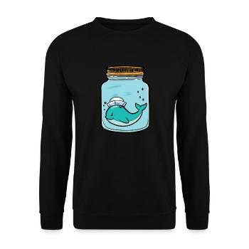 Wal Fische Fisch Aquarium Zoologie Zootiere - Unisex Pullover - Schwarz - Vorne - Alina (178cm) & Michal (187cm)
