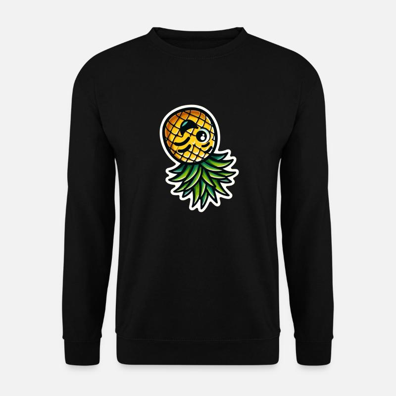 Augenzwinkernde Ananas - Unisex Pullover - Schwarz