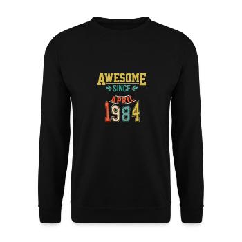 April 1984 Birthday April 1984 Gift 1984 - Unisex Sweatshirt - black - Front - Alina (178cm) & Michal (187cm)