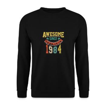 September 1984 Birthday September 1984 Gift - Unisex Sweatshirt - black - Front - Alina (178cm) & Michal (187cm)