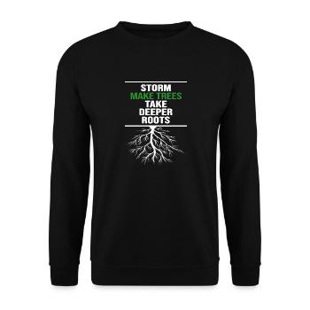 Bonsai Yamadori shohin "small tree" Nebari - Unisex Sweatshirt - black - Front - Alina (178cm) & Michal (187cm)