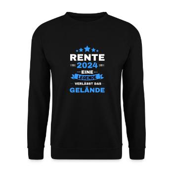 Rente 2024 Ruhestand Legende Geschenk - Unisex Pullover - Schwarz - Vorne - Alina (178cm) & Michal (187cm)