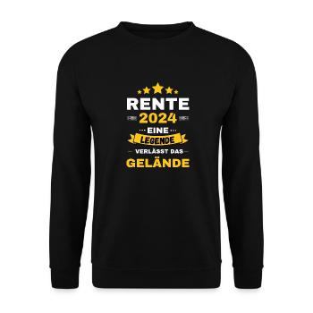Rente 2024 Ruhestand Legende Geschenk - Unisex Pullover - Schwarz - Vorne - Alina (178cm) & Michal (187cm)