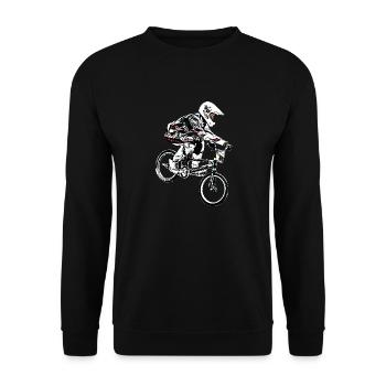 bmx bicross race racing old school - Sweat-shirt Unisexe - noir - Devant - Alina (178cm) & Michal (187cm)