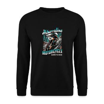 Motorrad-Geboren zum Fahren - Unisex Pullover - Schwarz - Vorne - Alina (178cm) & Michal (187cm)
