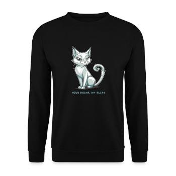 Dein Haus, meine Regeln - Unisex Pullover - Schwarz - Vorne - Alina (178cm) & Michal (187cm)