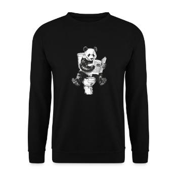Panda sur les toilettes - Sweat-shirt Unisexe - noir - Devant - Alina (178cm) & Michal (187cm)