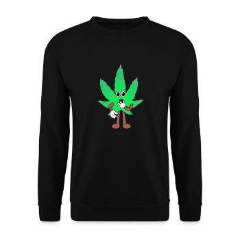Der Bloom - Weed Cannabis Stoned Hanf Marihuana - Unisex Pullover - Schwarz - Vorne - Alina (178cm) & Michal (187cm)