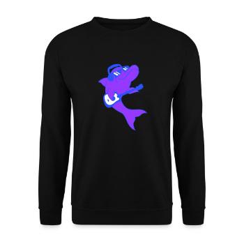 dauphin jouant de la guitare fête animal rock musique fun - Sweat-shirt Unisexe - noir - Devant - Alina (178cm) & Michal (187cm)