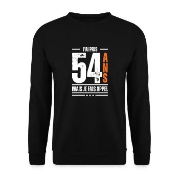 jai 54 ans / t-shirt 54 ans / cadeau 54 ans - Sweat-shirt Unisexe - noir - Devant - Alina (178cm) & Michal (187cm)