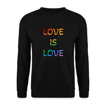 Rainbow Love is Love - Unisex Sweatshirt - black - Front - Alina (178cm) & Michal (187cm)