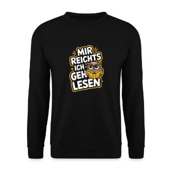 Night Owl Owl Owl Bird - Unisex Sweatshirt - black - Front - Alina (178cm) & Michal (187cm)