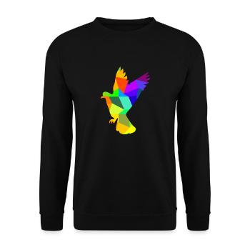 Dove Bird Rainbow Animals Polygon - Unisex Sweatshirt - black - Front - Alina (178cm) & Michal (187cm)