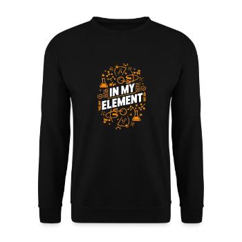 Chemiker Chemie Wissenschaft Atom Molecule - Unisex Pullover - Schwarz - Vorne - Alina (178cm) & Michal (187cm)