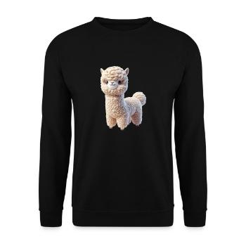 Alpaca 1 - Unisex Sweatshirt - black - Front - Alina (178cm) & Michal (187cm)