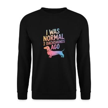 Chien teckel - Sweat-shirt Unisexe - noir - Devant - Alina (178cm) & Michal (187cm)