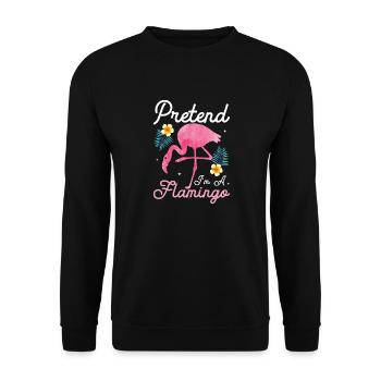Faites semblant d’être un oiseau rose flamant rose mignon - Sweat-shirt Unisexe - noir - Devant - Alina (178cm) & Michal (187cm)
