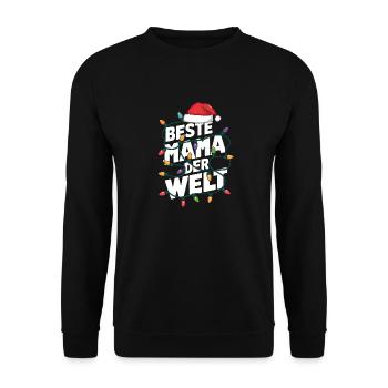 Beste Mama der Welt. Für Mama zu Weihnachten - Unisex Pullover - Schwarz - Vorne - Alina (178cm) & Michal (187cm)