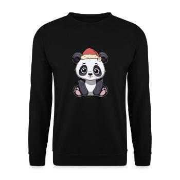 Père Noël Panda Panda Ours Chine - Sweat-shirt Unisexe - noir - Devant - Alina (178cm) & Michal (187cm)