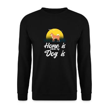 The house is where my dog is - Unisex Sweatshirt - black - Front - Alina (178cm) & Michal (187cm)