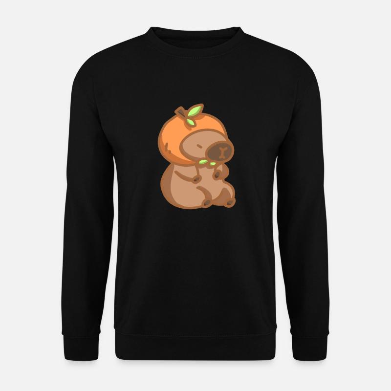 Capibara Orange - Unisex Pullover - Schwarz
