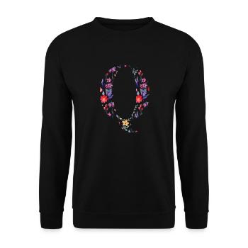 Lettre q personnalisée floral - idée cadeau - Sweat-shirt Unisexe - noir - Devant - Alina (178cm) & Michal (187cm)