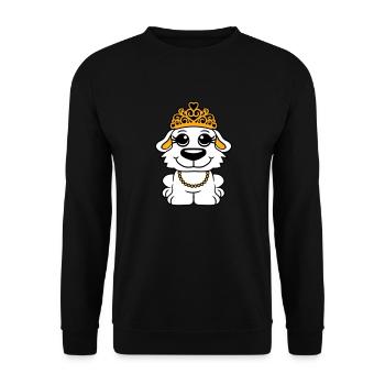 Chien Couronne Reine Fille Jolie Princesse Femme - Sweat-shirt Unisexe - noir - Devant - Alina (178cm) & Michal (187cm)