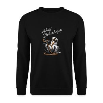 Ahoy Boltenhagen mouette drôle avec ancre - Sweat-shirt Unisexe - noir - Devant - Alina (178cm) & Michal (187cm)