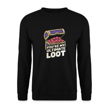 You are my ultimate loot - Unisex Sweatshirt - black - Front - Alina (178cm) & Michal (187cm)