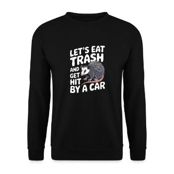 Opossum Possum Animal - Unisex Sweatshirt - black - Front - Alina (178cm) & Michal (187cm)