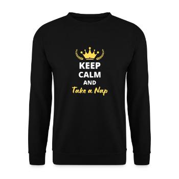Keep Calm and Take a Nap - Unisex Sweatshirt - black - Front - Alina (178cm) & Michal (187cm)