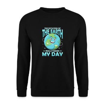 The Rotation Of The Earth Planet Earth Day - Unisex Pullover - Schwarz - Vorne - Alina (178cm) & Michal (187cm)
