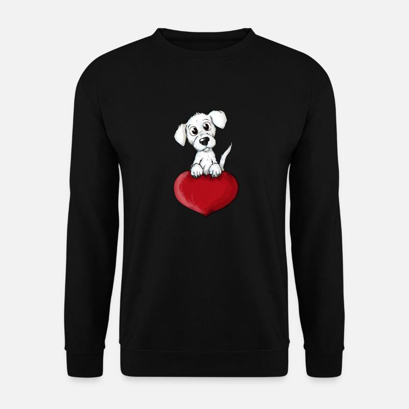 Hund Herz - Unisex Pullover - Schwarz