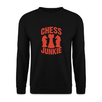 Chess Player Geschenk Schach Sport Schachmeister - Unisex Pullover - Schwarz - Vorne - Alina (178cm) & Michal (187cm)