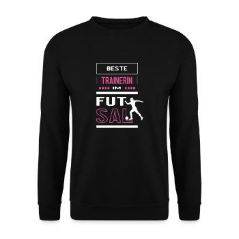 Beste Futsal Trainerin Futsaltrainerin Spiel - Unisex Pullover - Schwarz - Vorne - Alina (178cm) & Michal (187cm)