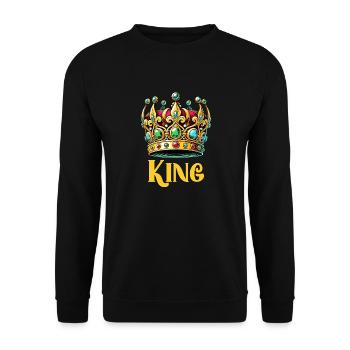 krone king - Unisex Pullover - Schwarz - Vorne - Alina (178cm) & Michal (187cm)
