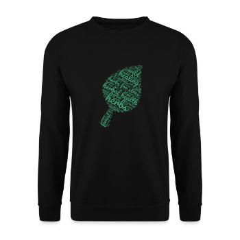 Power of Herbs – Leaf Shaped Word Cloud - Unisex Sweatshirt - black - Front - Alina (178cm) & Michal (187cm)