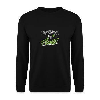 powered by plants - Unisex Sweatshirt - black - Front - Alina (178cm) & Michal (187cm)