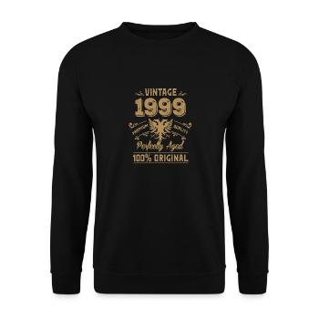 20e anniversaire Vintage 1999 Premium Original - Sweat-shirt Unisexe - noir - Devant - Alina (178cm) & Michal (187cm)
