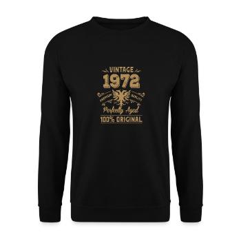 Millésime 1972 Qualité Premium Orginal - Sweat-shirt Unisexe - noir - Devant - Alina (178cm) & Michal (187cm)