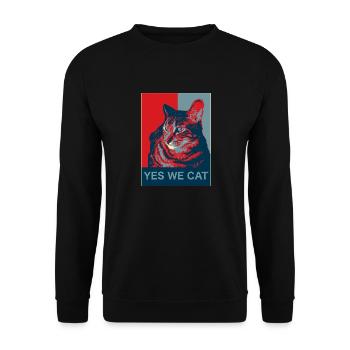 Yes we Cat - Unisex Pullover - Schwarz - Vorne - Alina (178cm) & Michal (187cm)