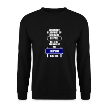 Leipzig Stadt Design - Unisex Pullover - Schwarz - Vorne - Alina (178cm) & Michal (187cm)