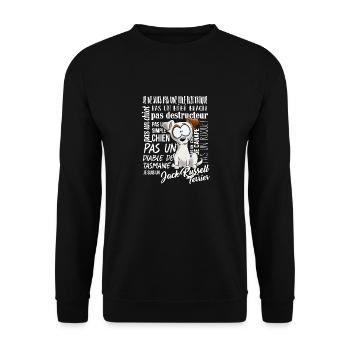 Je suis Jack Russell Terrier 1 - blancFR - Sweat-shirt Unisexe - noir - Devant - Alina (178cm) & Michal (187cm)