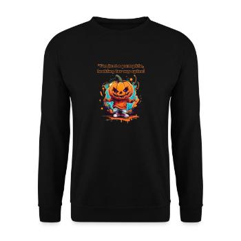"I'm just a pumpkin looking for my Spice!" - Unisex Sweatshirt - black - Front - Alina (178cm) & Michal (187cm)
