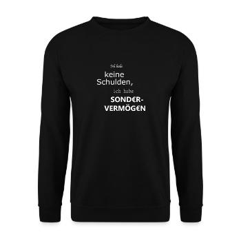 Sondervermögen - Unisex Pullover - Schwarz - Vorne - Alina (178cm) & Michal (187cm)