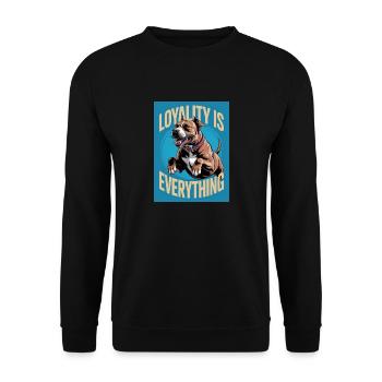 Dogo Canario avec « La fidélité est primordiale » - Sweat-shirt Unisexe - noir - Devant - Alina (178cm) & Michal (187cm)
