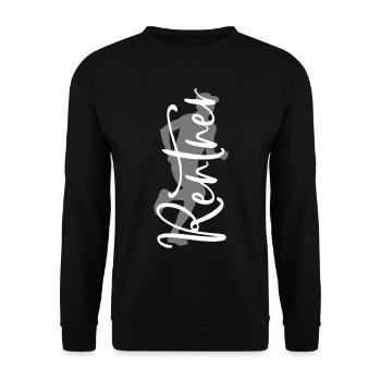 Rentner Sport Fitness Fit Läufer Running Laufen - Unisex Pullover - Schwarz - Vorne - Alina (178cm) & Michal (187cm)