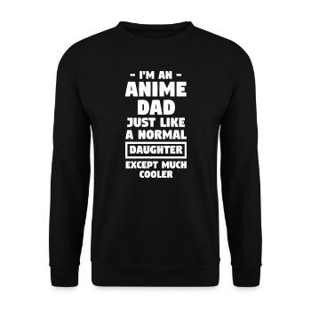 Anime dad Anime Anime Merch Geschenk - Unisex Pullover - Schwarz - Vorne - Alina (178cm) & Michal (187cm)